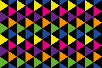 Wall Mural - background of rainbow colored triangles in yellow, orange, pink, red, green, blue and purple