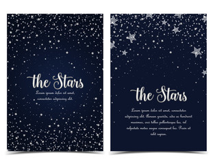 Wall Mural - Vector illustration of stars on a dark background. Night sky. Cheerful party and celebration