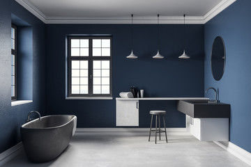 Wall Mural - Modern blue bathroom interior