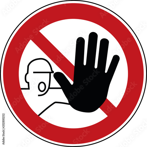 Fotomural Zutritt verboten Schild - Verbotsschild