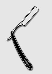 Straight Razor. Barbershop. Vector illustration