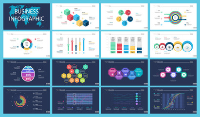 Sticker - Colorful planning or marketing concept infographic charts set