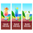 Beach bar menu vector design template with place for text. Summer tropical background.