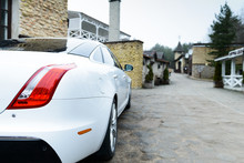 White Car In A European Village