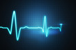 EKG - cardiogram for monitoring heart beat. 3D rendered illustration.