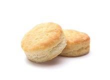 Classic White Biscuits On A White Background