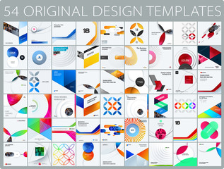 Wall Mural - Design set of colourful abstract vector elements for modern background with circles, squares, triangles, smooth shapes
