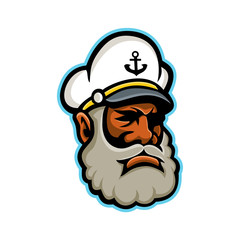 Wall Mural - Black Sea Captain or Skipper Mascot