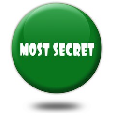 Canvas Print - MOST SECRET on green 3d button.