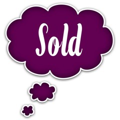 Sticker - SOLD on magenta thought cloud.