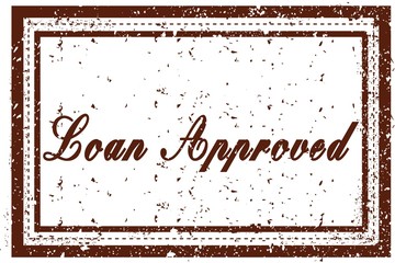 Wall Mural - LOAN APPROVED brown square distressed stamp