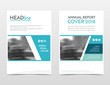 © Yochanan - Blue annual report cover 2018. Corporate brochure design, leaflet layout. Vector presentation template. Modern magazine cover