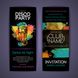 Fototapeta Dinusie - Disco cocktail party corporate identity templates. Disco background