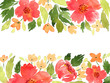 Watercolor loose flowers. Floral arrangement template
