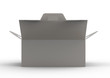 Isolated grey carton box