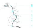 Rheinkarte mit Rheinkilometern