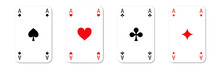 Vier Ass Karten - Spiel - Kartenspiel - Kreuz Pik Herz Karo