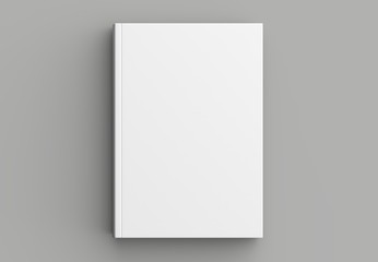 Wall Mural - Hard cover book mock up isolated on soft gray background. 3D illustrating.