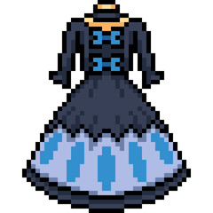 Poster - vector pixel art female dress