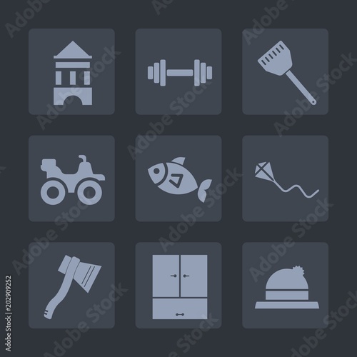 Premium Set Of Fill Icons Such As Dumbbell Technology Cooking