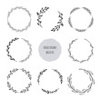 Hand drawn wreaths set. Vector design elements for cards, quotes, invitations and posters