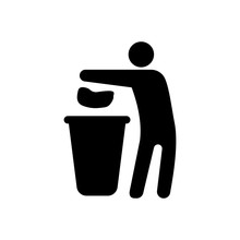 Tidy Man Symbol, Do Not Litter Icon, Keep Clean, Dispose Of Carefully And Thoughtfully Symbol