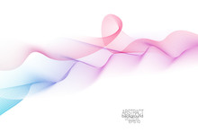 Flowing Wave Pattern On White Background. Vector Abstract Purple, Pink, Red, Blue Waving Lines. Line Art Elegant Design Element. Colorful Curly Waves, Ribbon Imitation. EPS10 Illustration