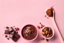 Dark Chocolate, Cacao Powder And Beans