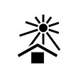 Keep away from sunlight packaging symbol. Vector
