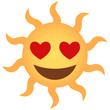 verliebtes Emoticon - Herzaugen - Sonne