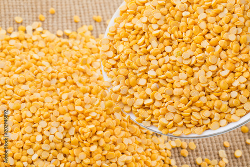 Split Chickpea Also Know As Yellow Split Peas Chana Dal Yellow Lentil Split Pigeon Peas Yellow Chana Peas Dried Chickpea Lentils Split Yellow Gram Or Toor Dal Buy This Stock Photo