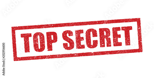 Fotografía Top Secret in red ink stamp