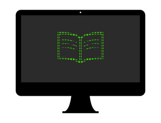 Sticker - Pixel Icon PC - Buch lesen