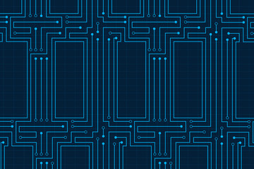 Wall Mural - Line circuit abstract technology electricity background design