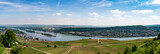 Fototapeta Sport - Panorama of vineyard and Rhine River Germany, Europe