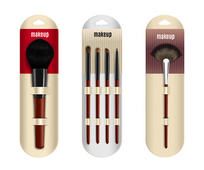 Wall Mural - Realistic Makeup Brushes Set