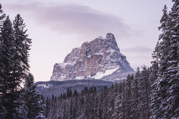 Castle Mountain at dusk, Banff National Park, Canada 