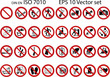 forbidden sign - prohibition signs  - vector set   