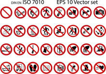 Forbidden Sign - Prohibition Signs  - Vector Set   
