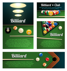 Wall Mural - Billiard sport club and poolroom banner template