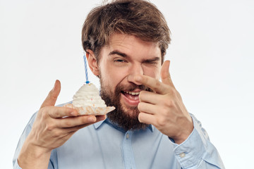 Wall Mural - man eating sandwich