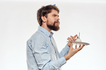 Wall Mural - portrait of young man with book