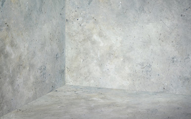 Aufkleber - Empty corner room with grey concrete wall and floor background,Mock up studio room for display or montage of product for advertising on media,Business presentation
