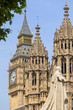 Palace of Westminster, parliament, statue of George V, Big Ben, London, United Kingdom, England.