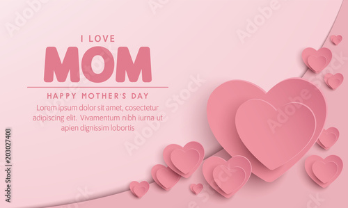 Fotomural happy mother's day banner vector design