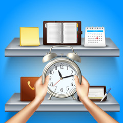 Canvas Print - Time Management Realistic 3d Composition