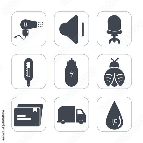 Premium Fill Icons Set On White Background Such As Chair