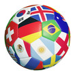 © Robert Kneschke - Bunter Fußball mit Flaggen der WM Teilnehmer
