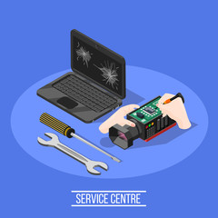 Poster - Service Centre Isometric Composition