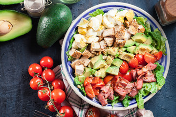 Wall Mural - Healthy cobb salad with chicken